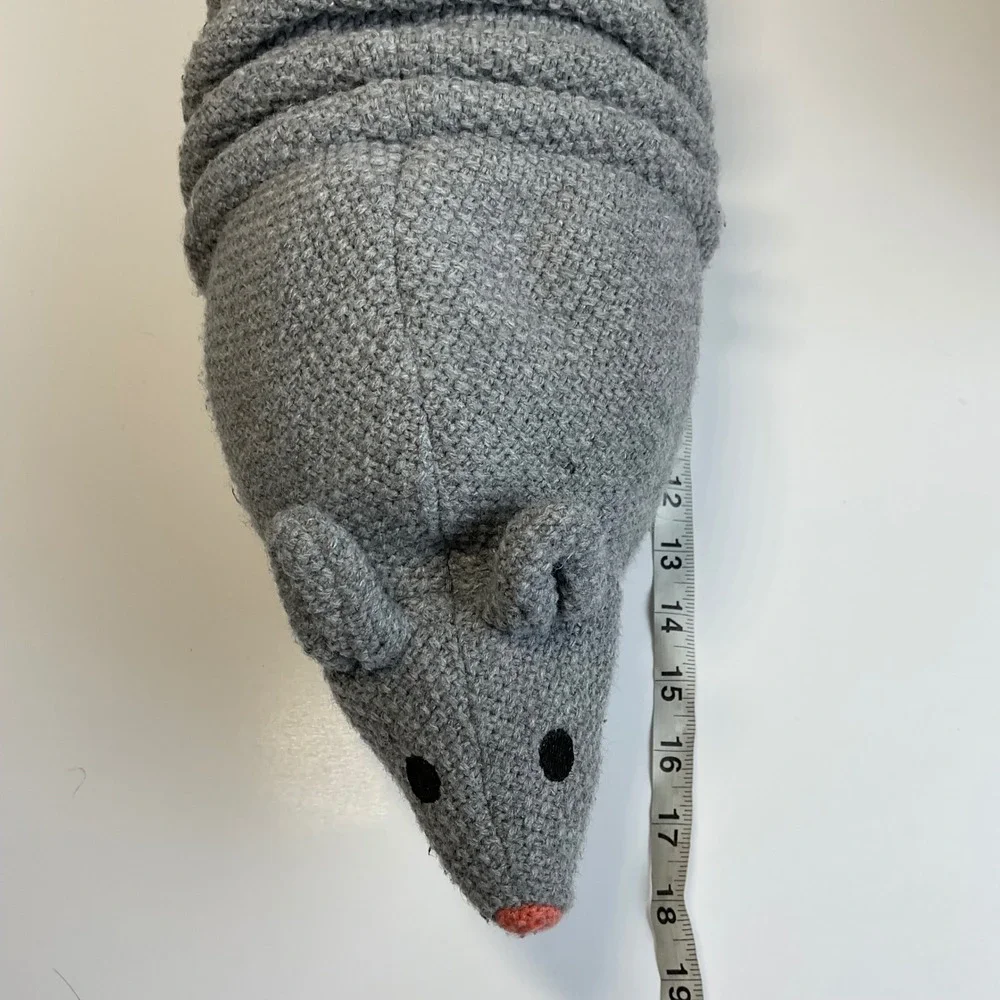 Christian Robinson Pillowfort Armadillo Figural Pillow Gray Knit Plush 24.5in